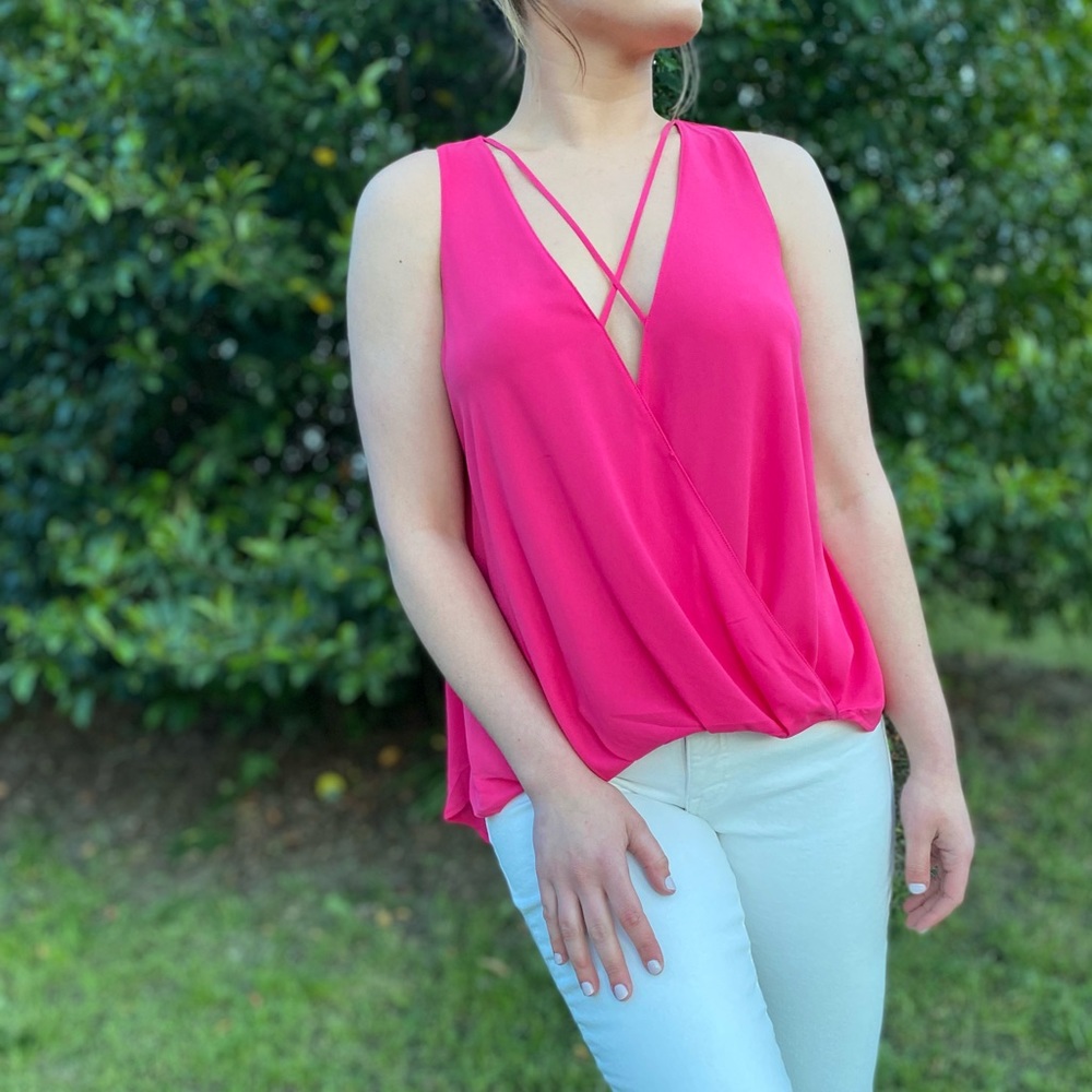 Oxford Sunday- Pink Crossed- Front Top